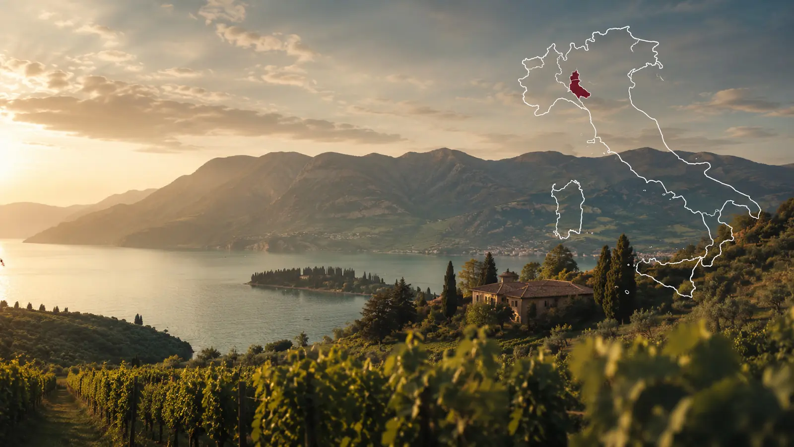 Weinberge am Gardasee in der Lombardei